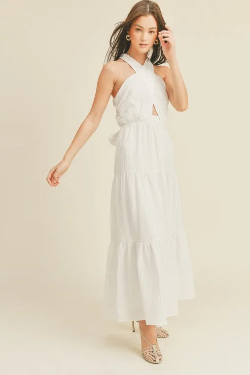 Cross Front Halter Maxi Dress