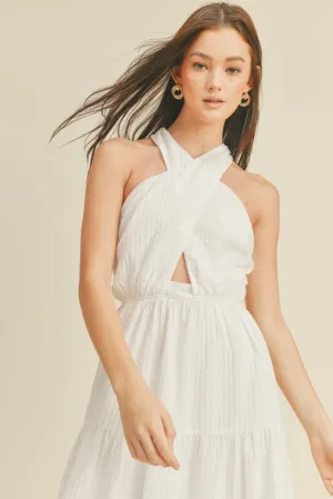 Cross Front Halter Maxi Dress
