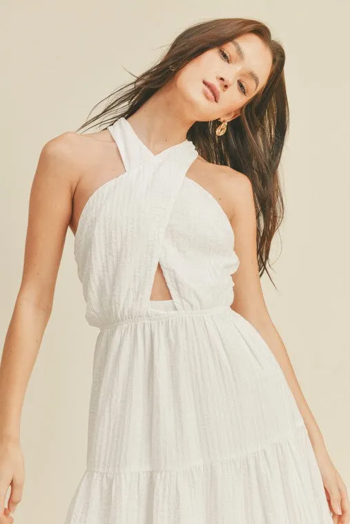 Cross Front Halter Maxi Dress
