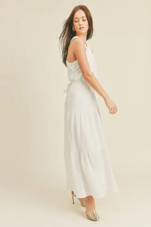 Cross Front Halter Maxi Dress