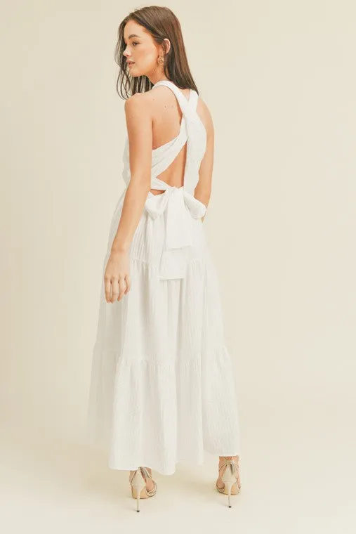 Cross Front Halter Maxi Dress
