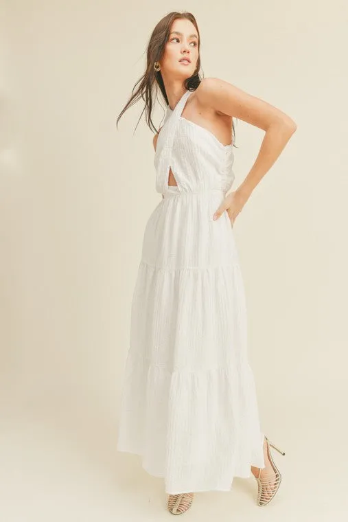 Cross Front Halter Maxi Dress
