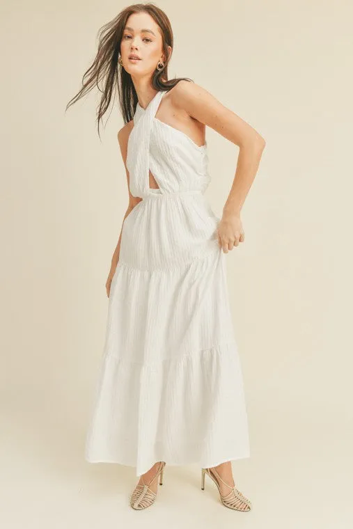 Cross Front Halter Maxi Dress