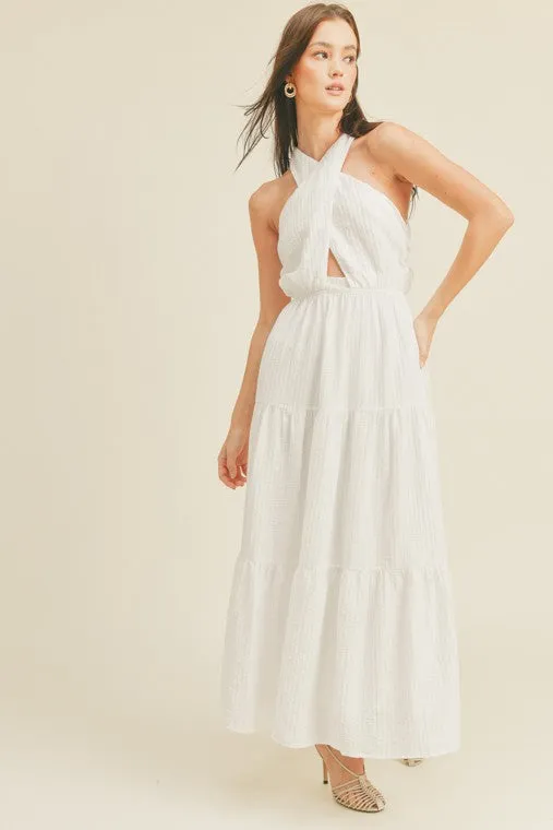 Cross Front Halter Maxi Dress
