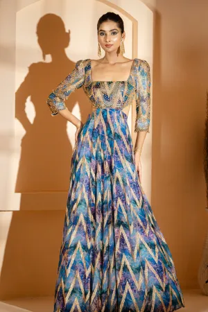 Cutout Back Style Anarkali Gown