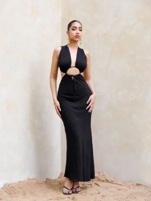 Cutout Detail Tieup Maxi Dress