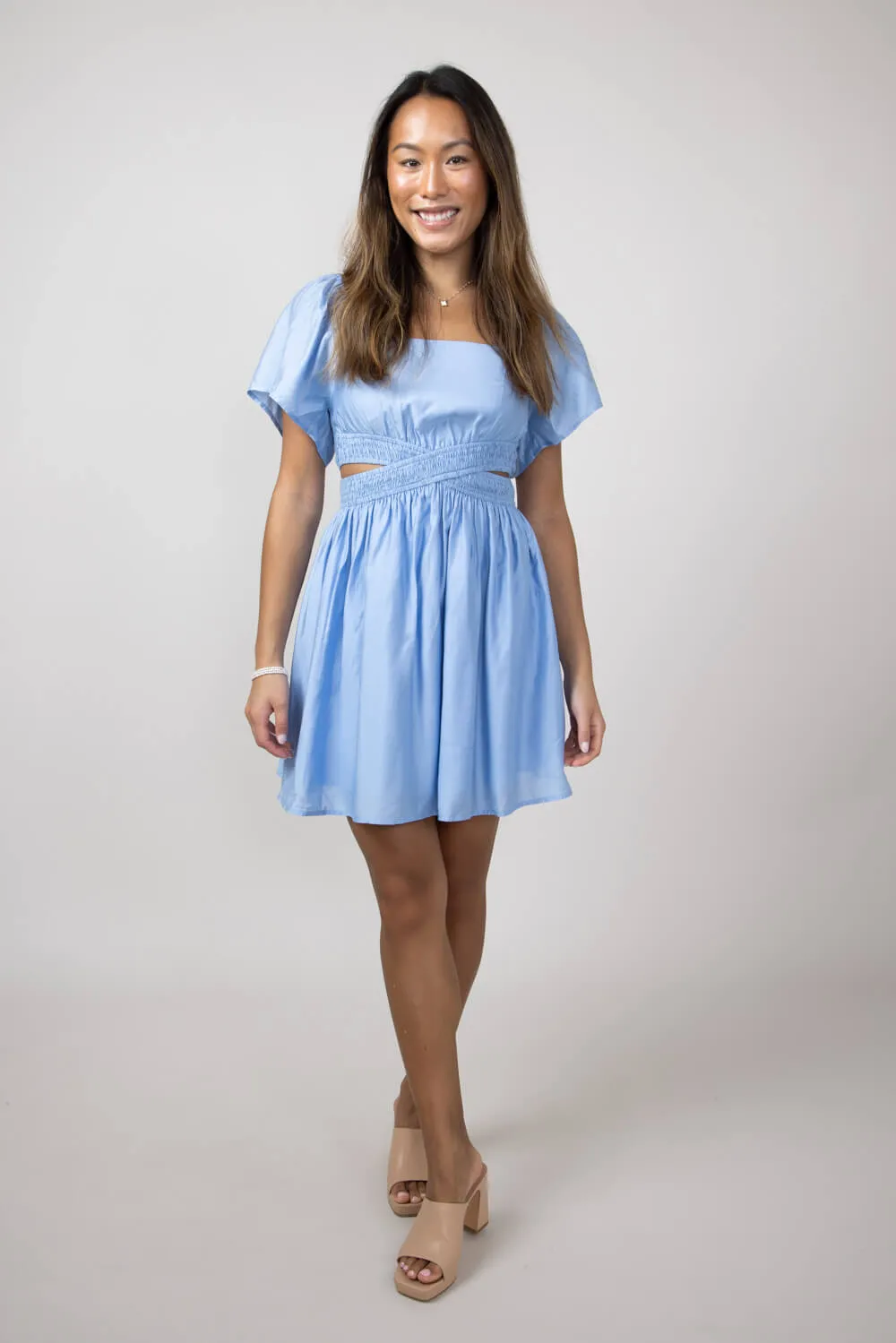Cutout Dress for Women in Blue | FD1014D-BLUE
