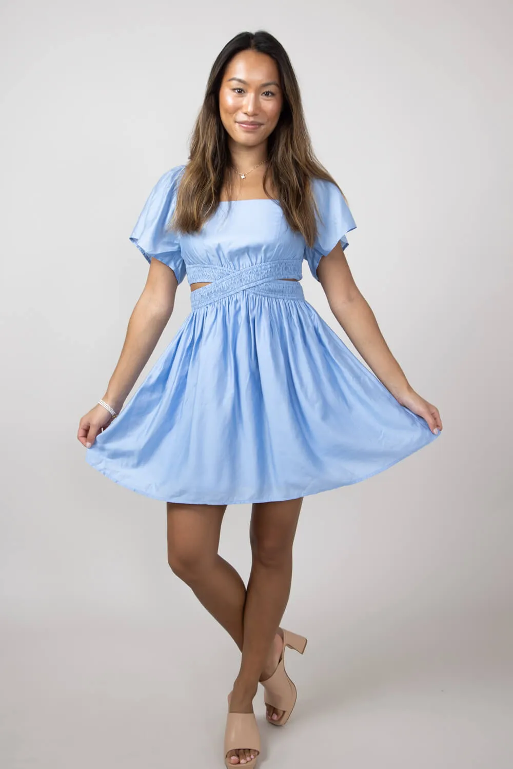 Cutout Dress for Women in Blue | FD1014D-BLUE