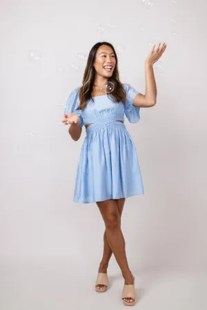 Cutout Dress for Women in Blue | FD1014D-BLUE