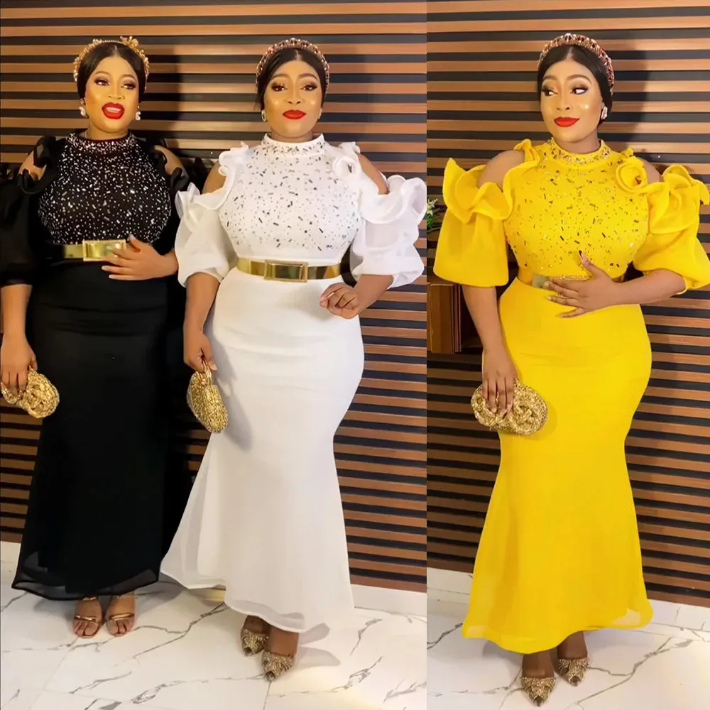 Dazzle Queen Diamondique: African Nights Off-Shoulder Gala Gown