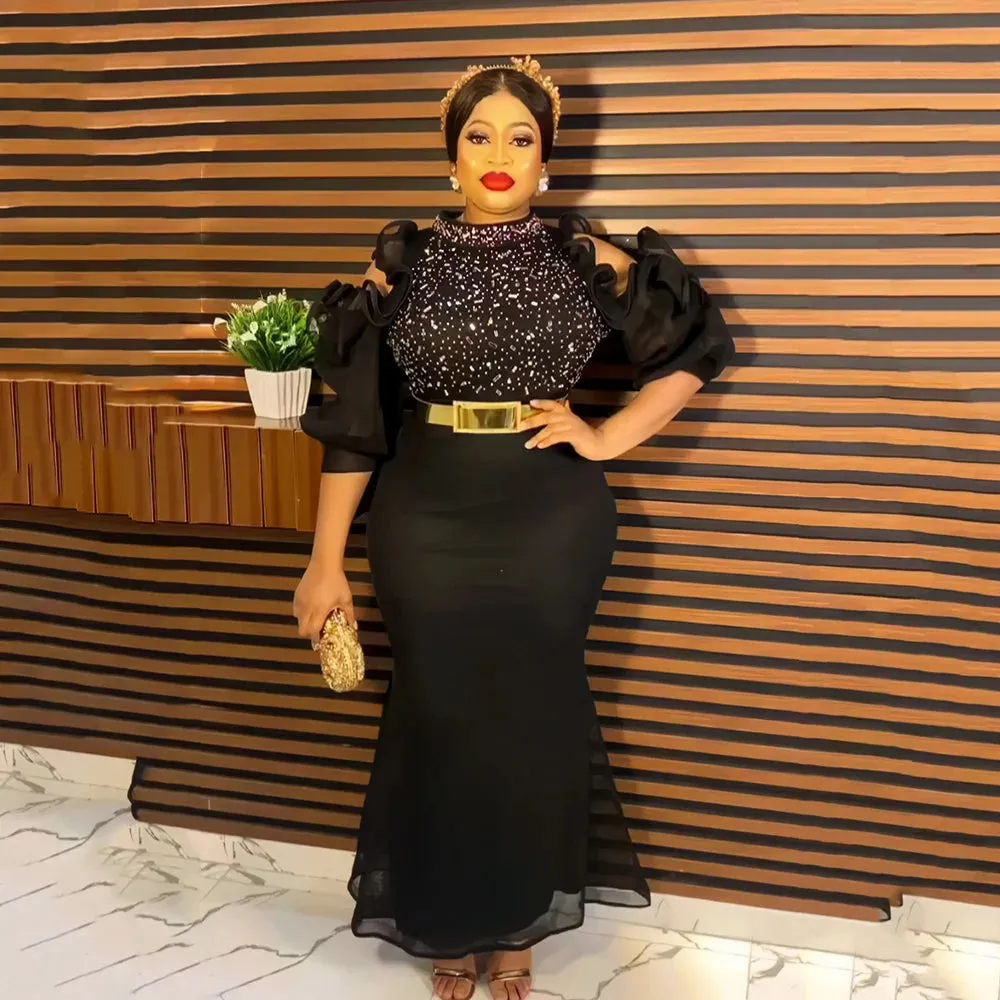 Dazzle Queen Diamondique: African Nights Off-Shoulder Gala Gown