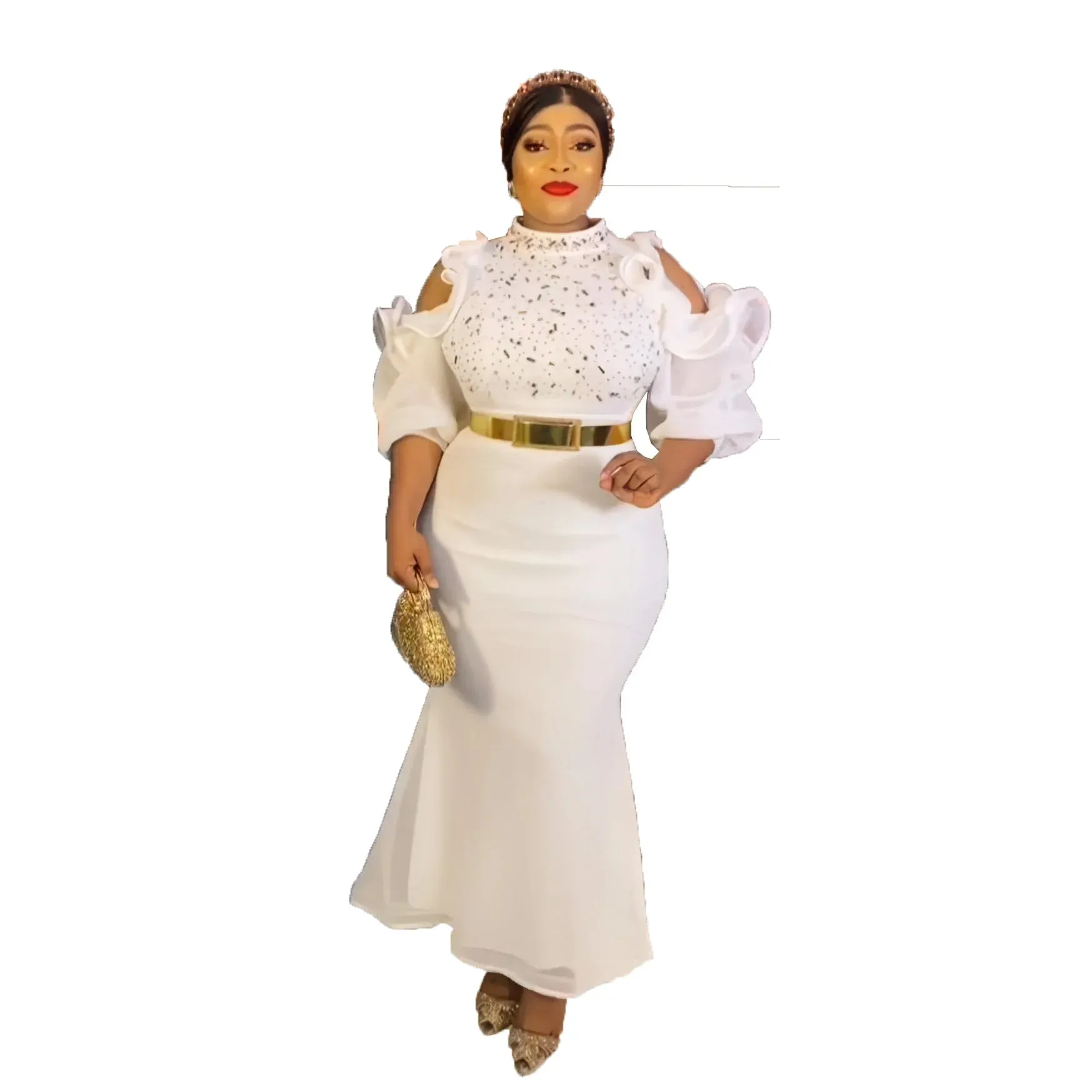 Dazzle Queen Diamondique: African Nights Off-Shoulder Gala Gown
