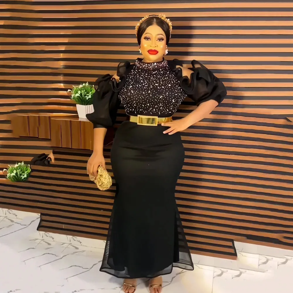 Dazzle Queen Diamondique: African Nights Off-Shoulder Gala Gown