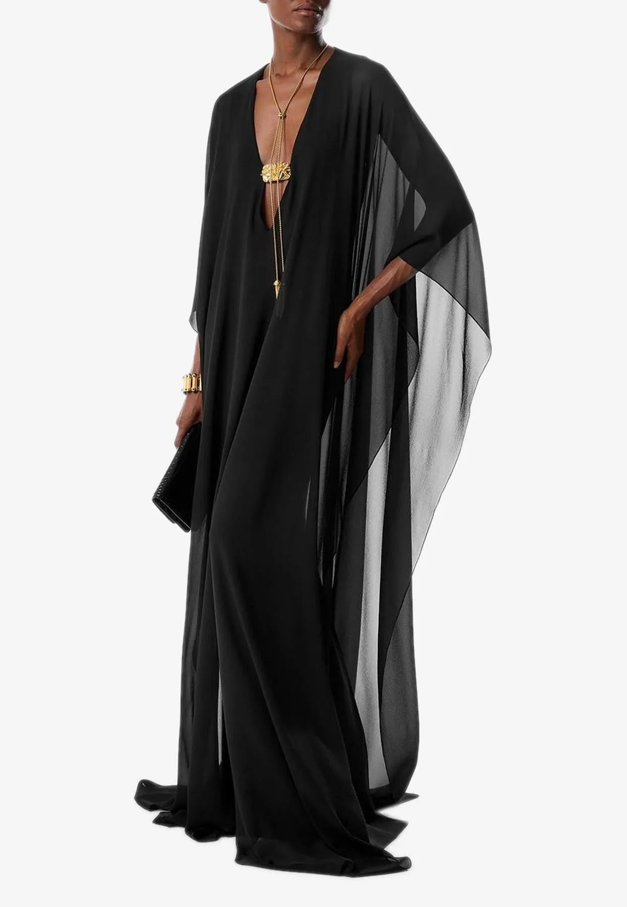 Deep V-neck Maxi Kaftan
