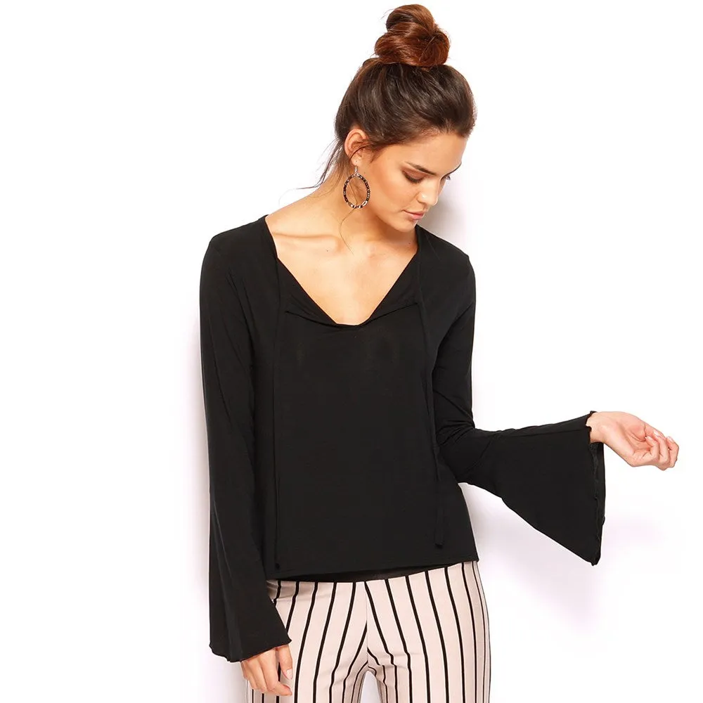 DELPHINE FLARED SLV TOP