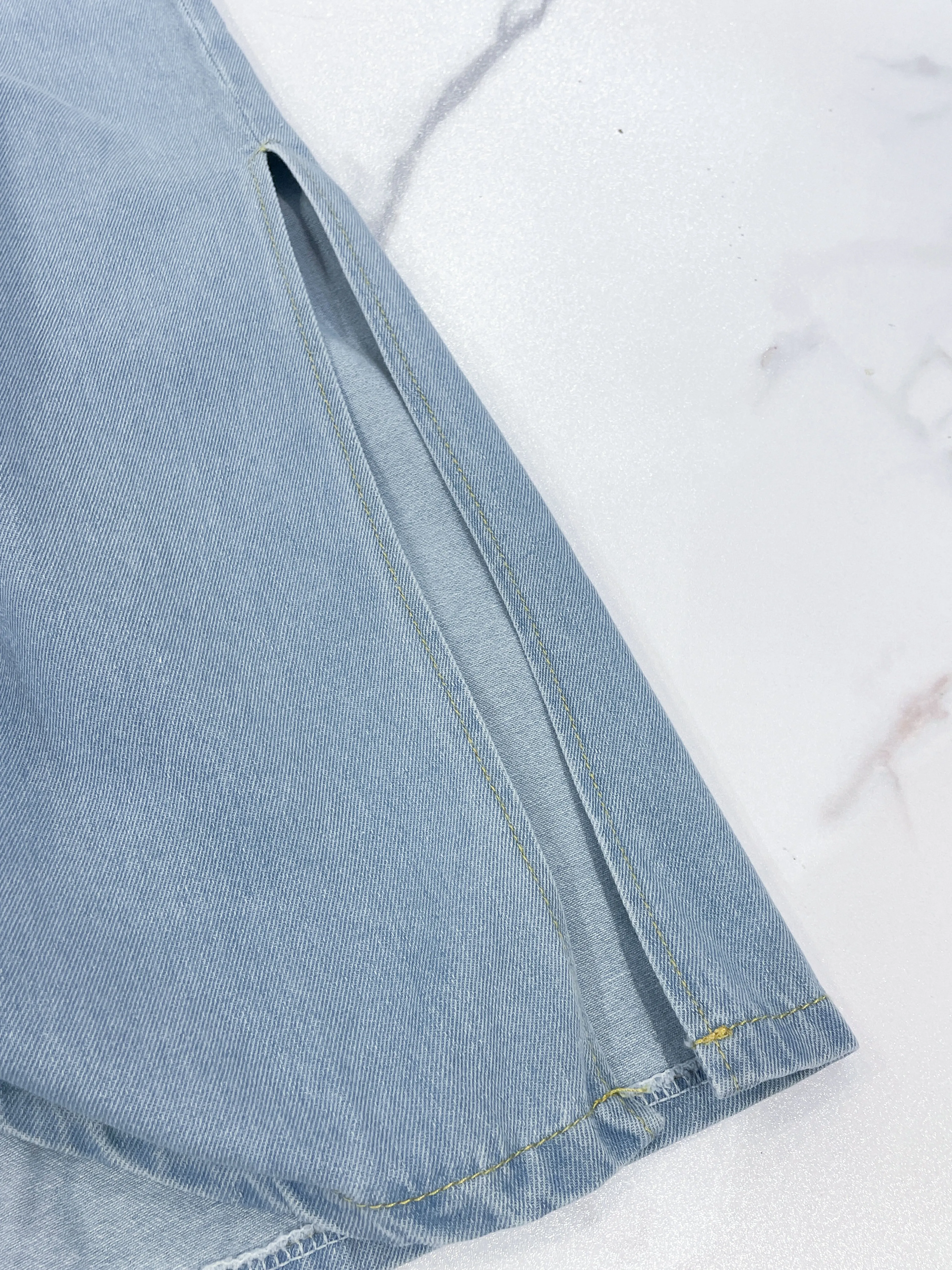 Denim Fishtail 全橡筋腰牛仔色棉質微傘魚尾裙, Skirt/ SK8833