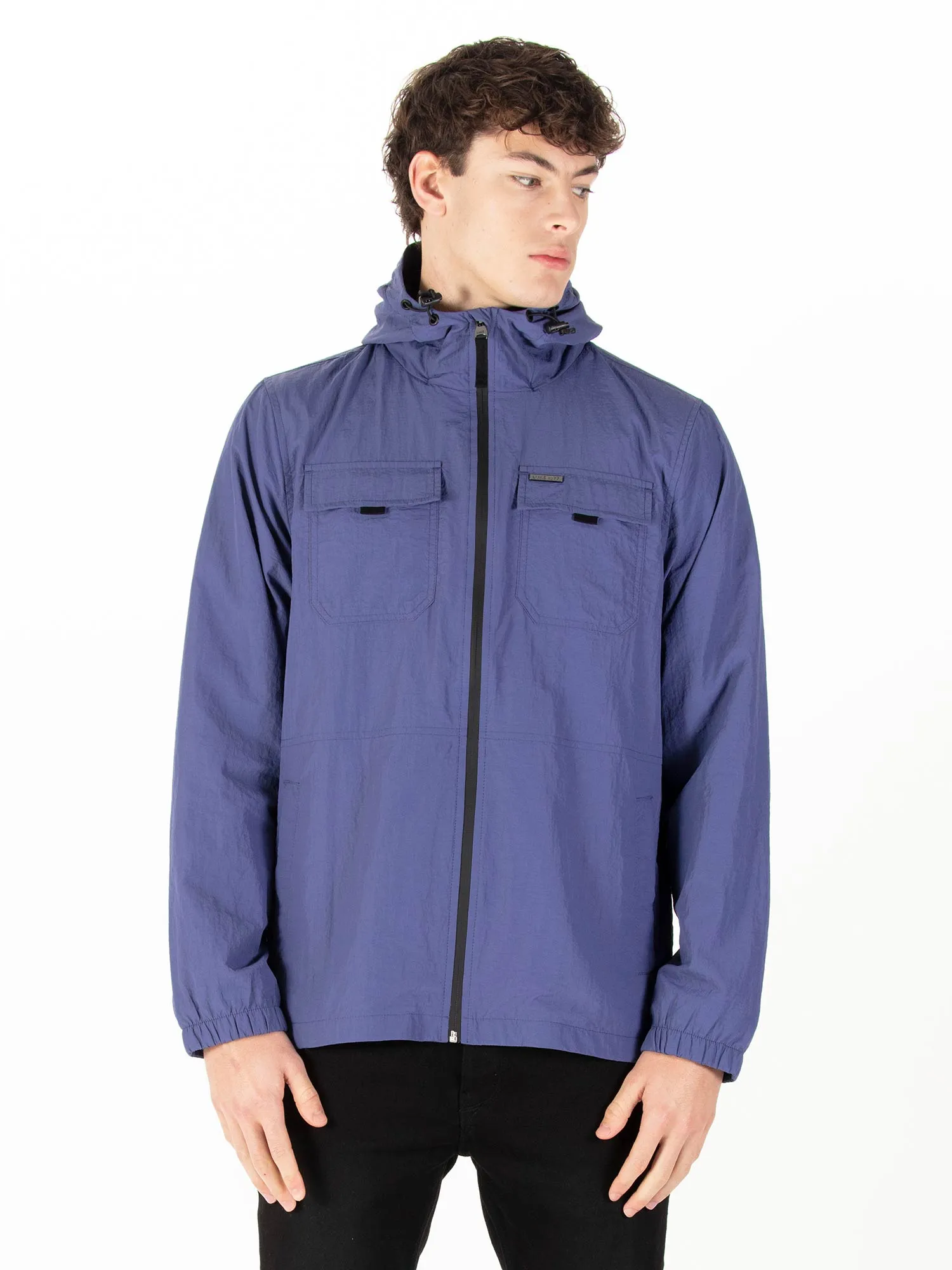DENVER CRINKLED NYLON HOODED JACKET
