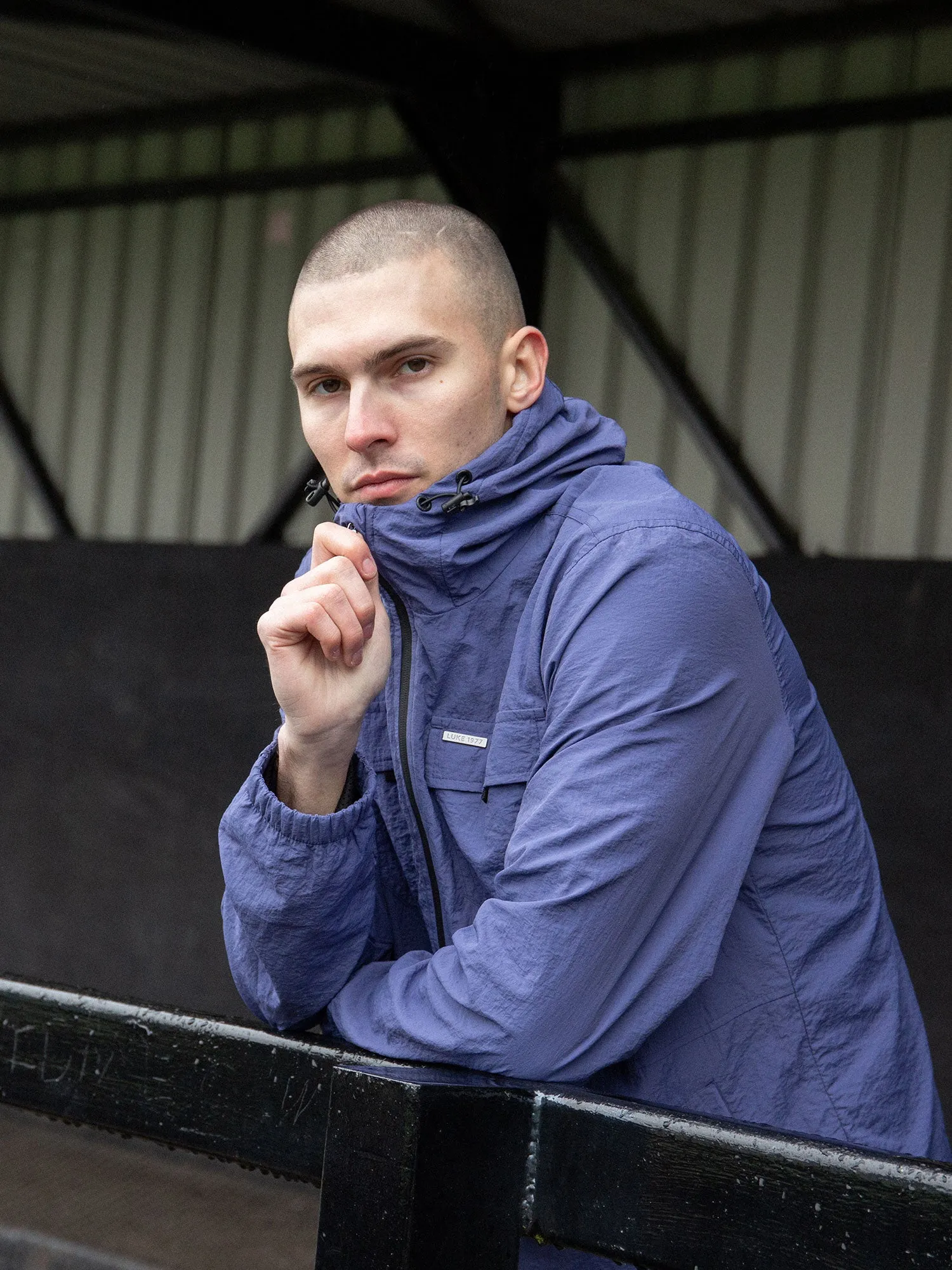 DENVER CRINKLED NYLON HOODED JACKET