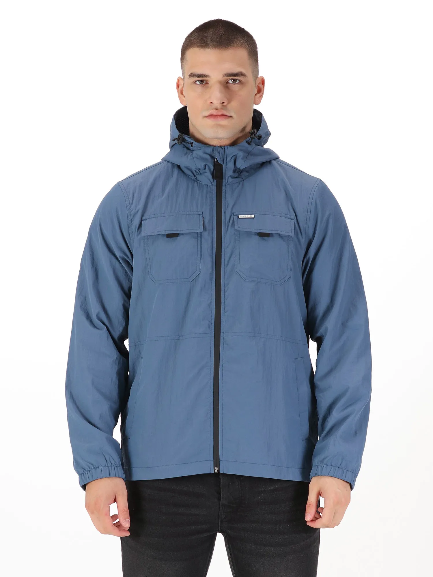 DENVER CRINKLED NYLON HOODED JACKET