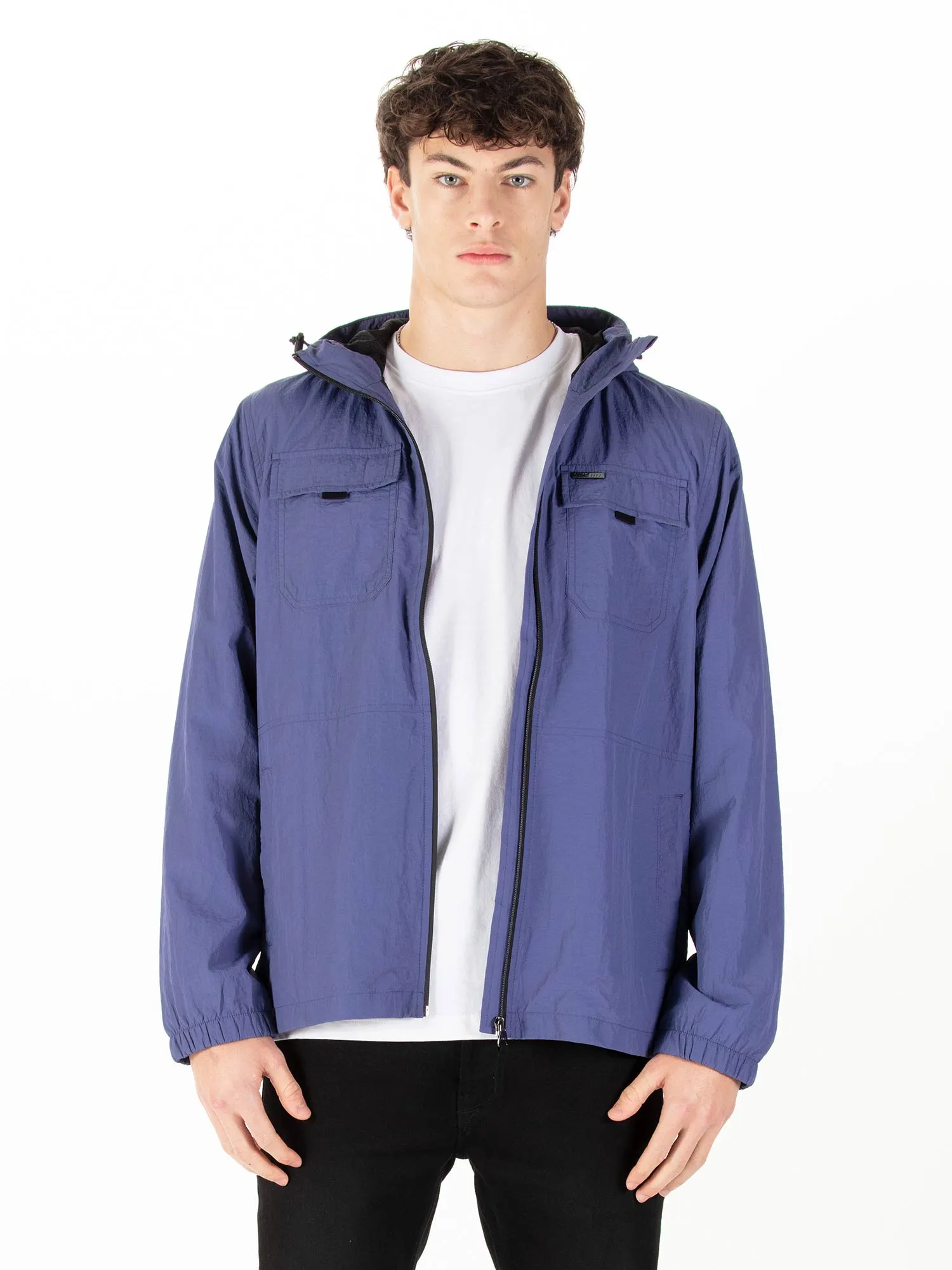 DENVER CRINKLED NYLON HOODED JACKET