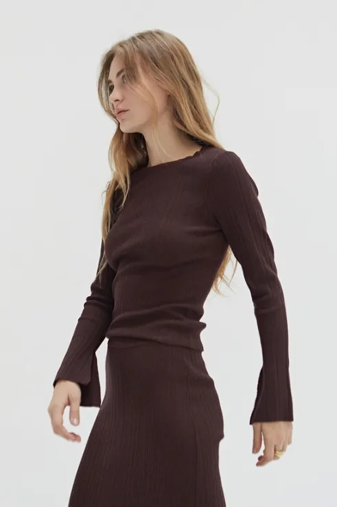 Drea Long Sleeve Ribbed Top