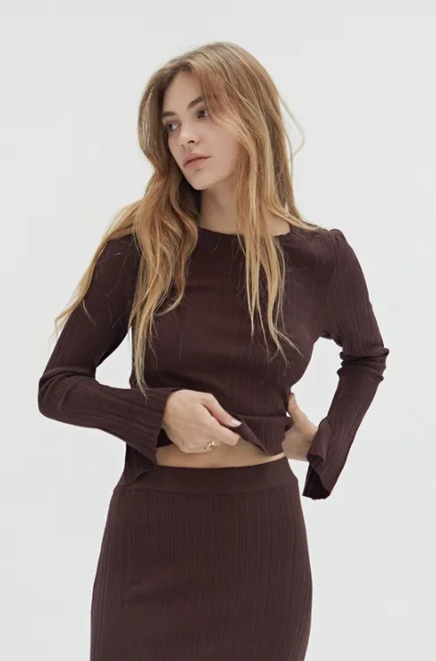 Drea Long Sleeve Ribbed Top