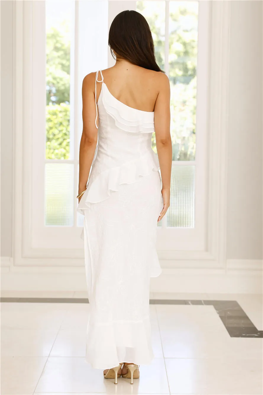 Embrace The Dream One Shoulder Midi Dress White