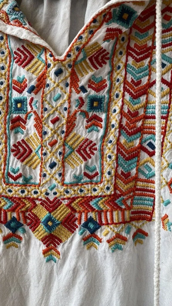 Embroidered Tassel Blouse