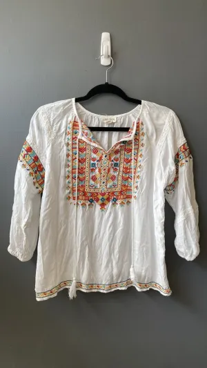 Embroidered Tassel Blouse