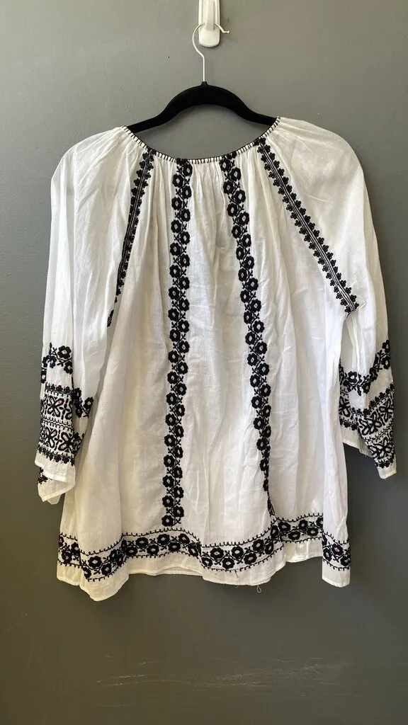 Embroidered Tassel Blouse
