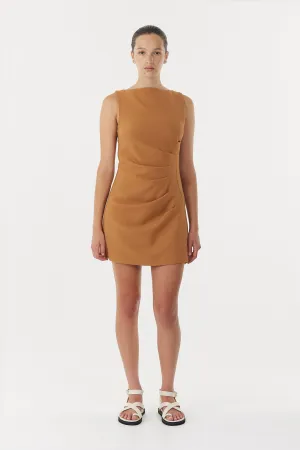 ENIGMA MINI DRESS | CAMEL