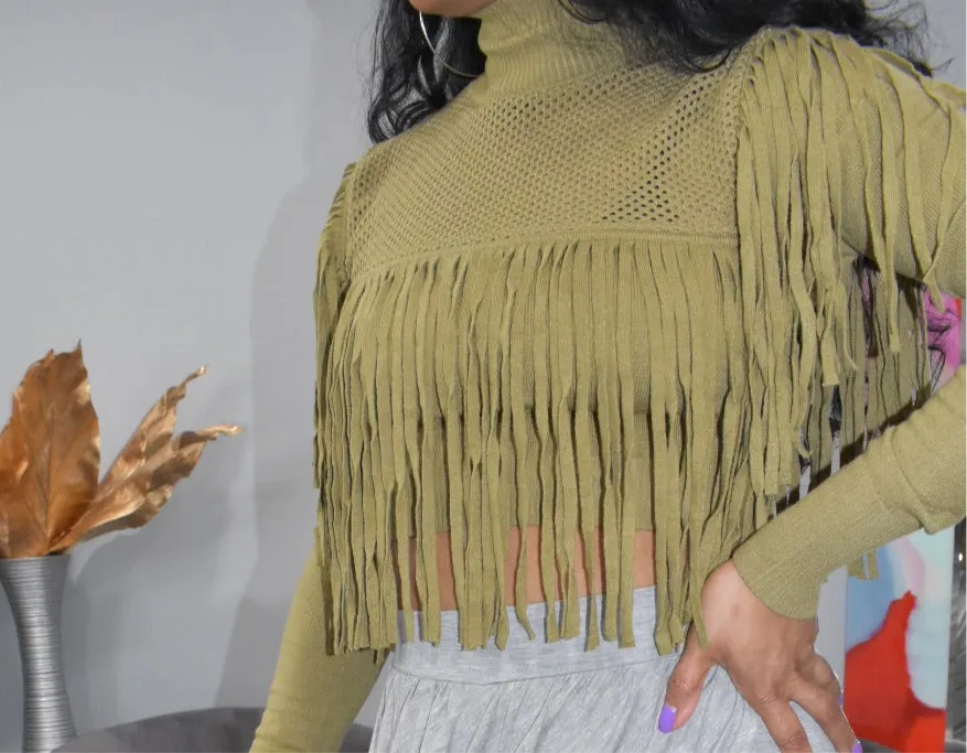 Envy Tassel Crop (Green)