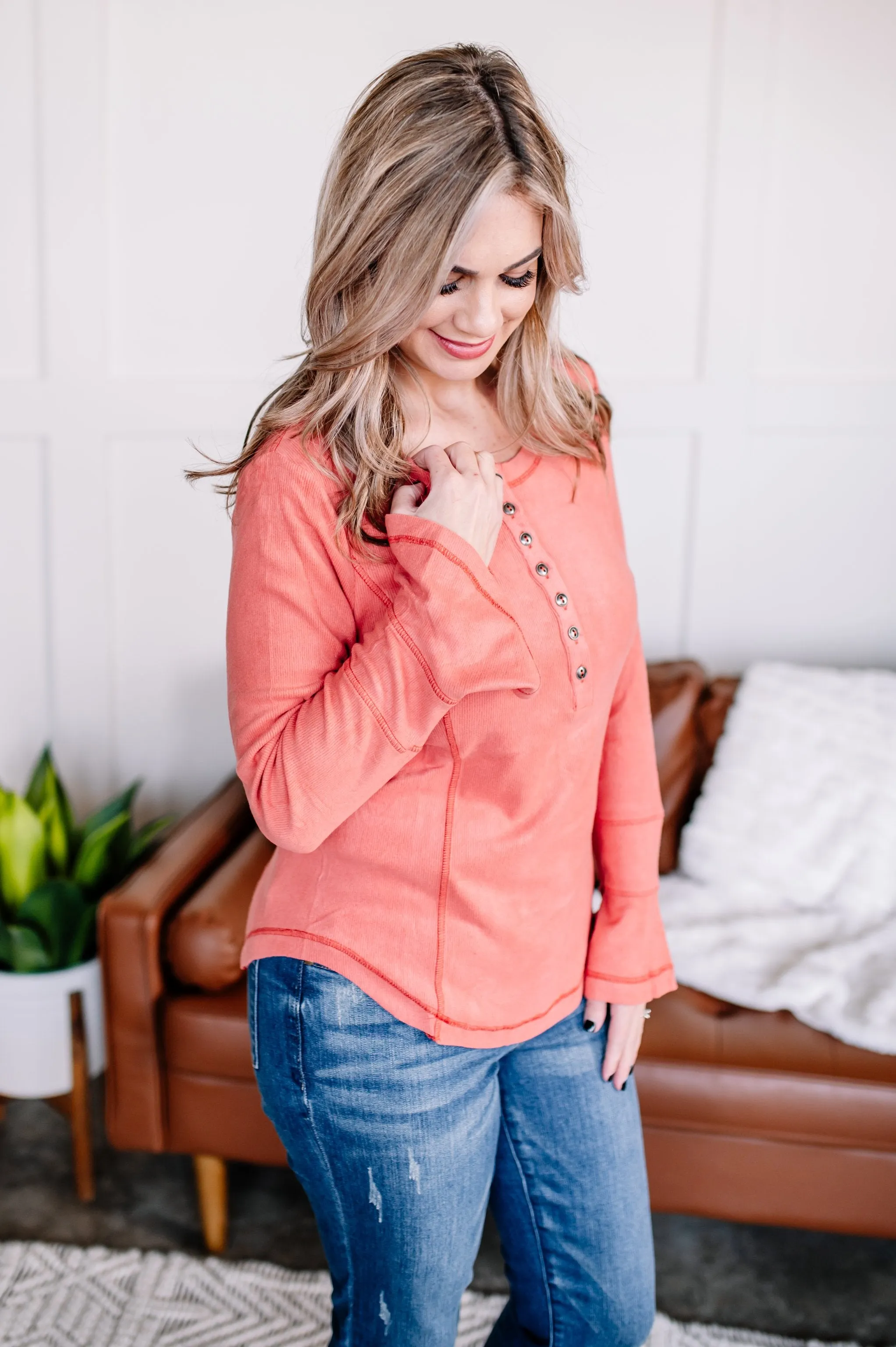 Falling Into Place Cashmere Top In Cabbage Rose