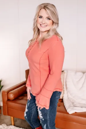 Falling Into Place Cashmere Top In Cabbage Rose