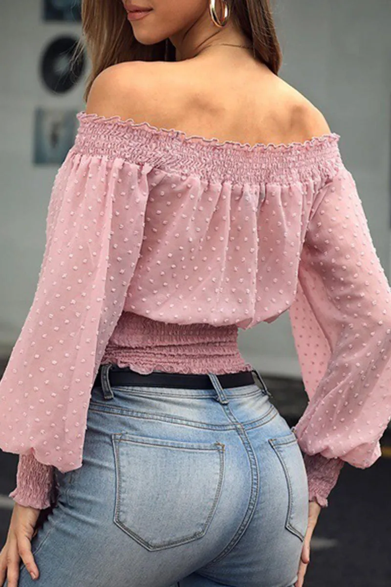 Fashion Casual Solid Patchwork Off the Shoulder Blouses(3 Colors)