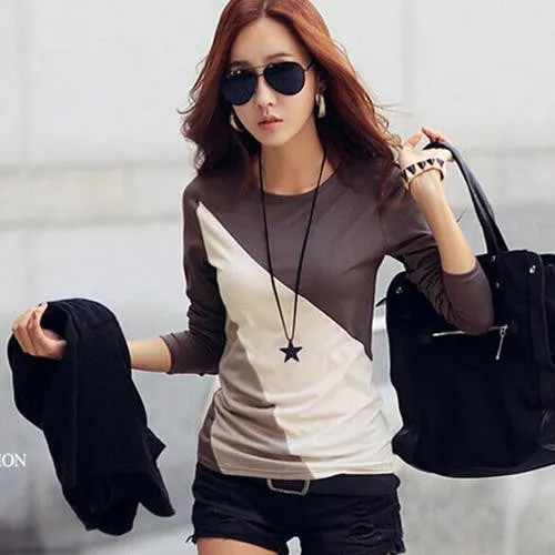 Fashion Cotton Blouse Women Shirts Blouses Casual O Neck Long Sleeve Cotton Tops 2 Styles
