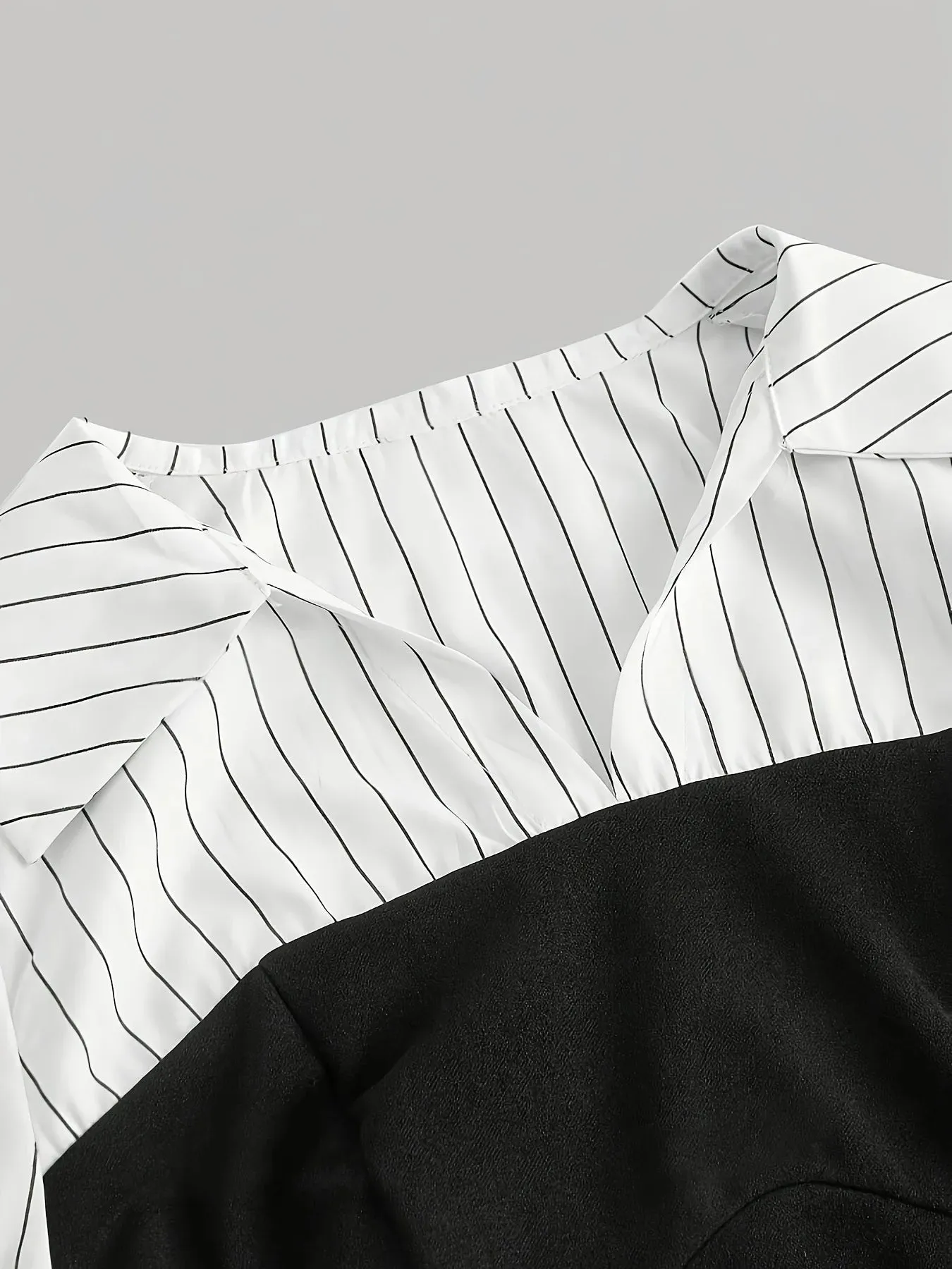 fashion Elegant Striped Print Patchwork Shirts Women Skinny Button Up Turn-down Collar Blouses Chic Casual Ladies Tops