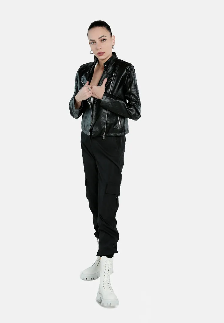 Faux Leather Biker Jacket