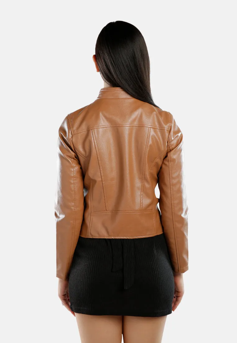 Faux Leather Biker Jacket