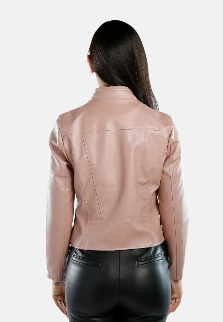 Faux Leather Biker Jacket