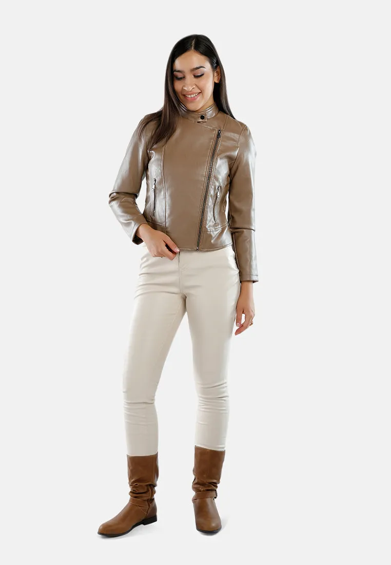 Faux Leather Biker Jacket