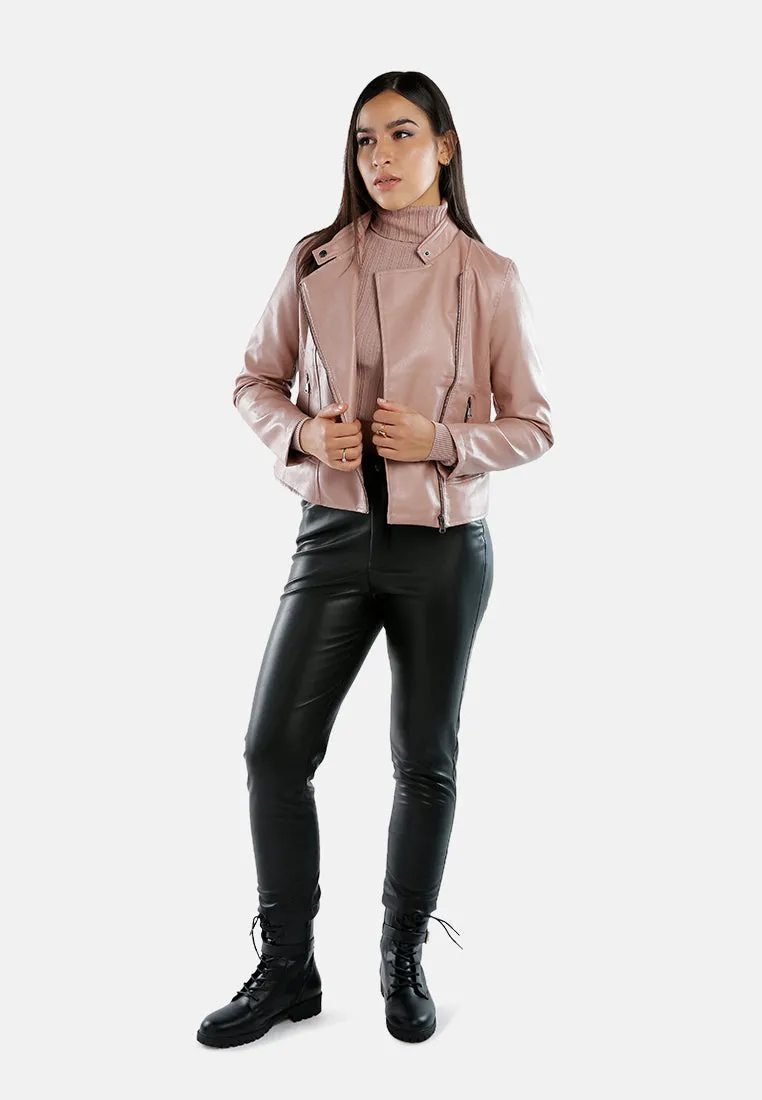 Faux Leather Biker Jacket