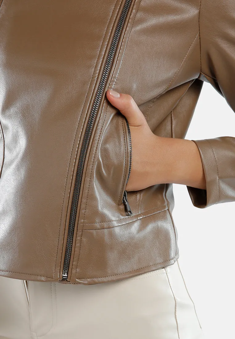 Faux Leather Biker Jacket