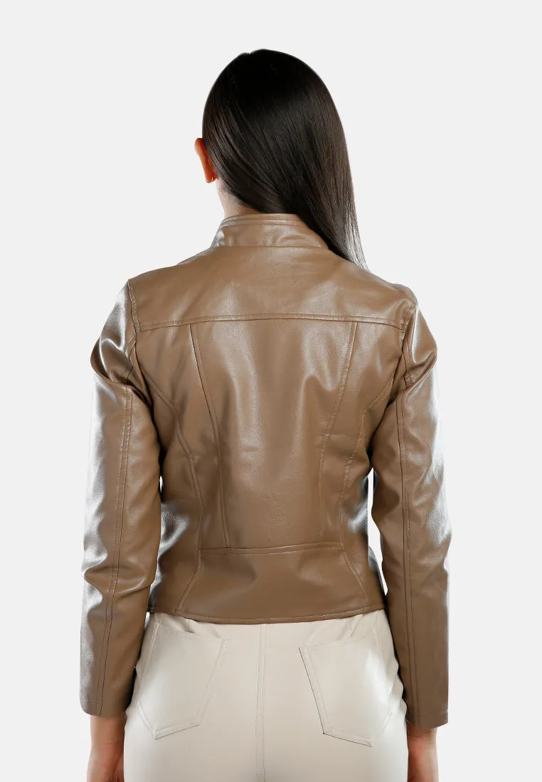 Faux Leather Biker Jacket