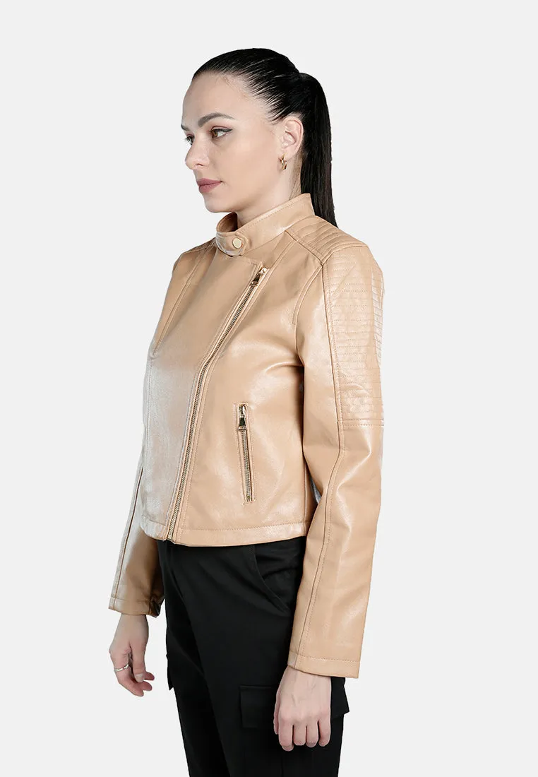 Faux Leather Biker Jacket