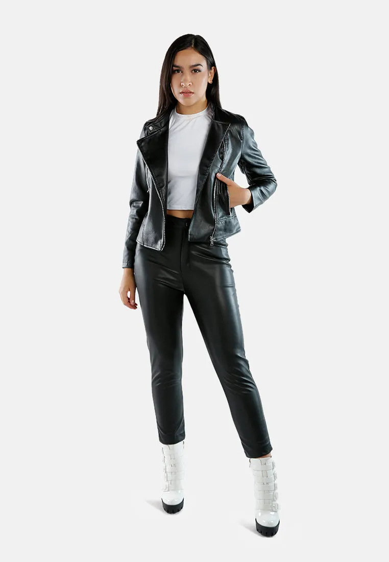 Faux Leather Biker Jacket