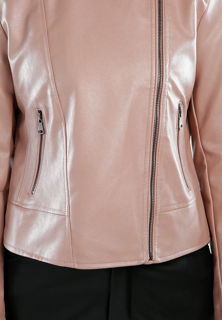 Faux Leather Biker Jacket