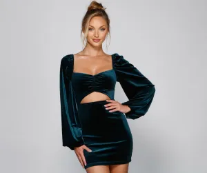 First Impressions Velvet Charming Cutout Mini Dress