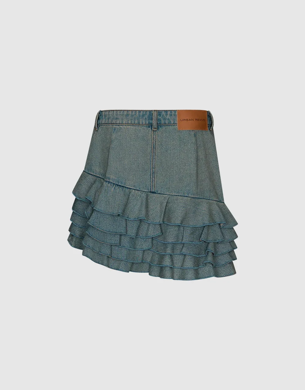 Fishtail Mini Denim Skirt