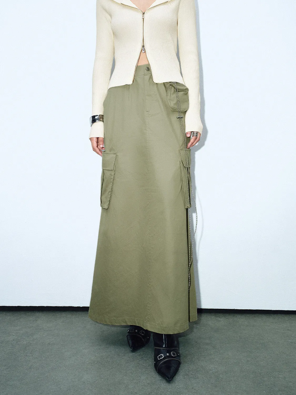 Flap Pocket Fishtail Skirts